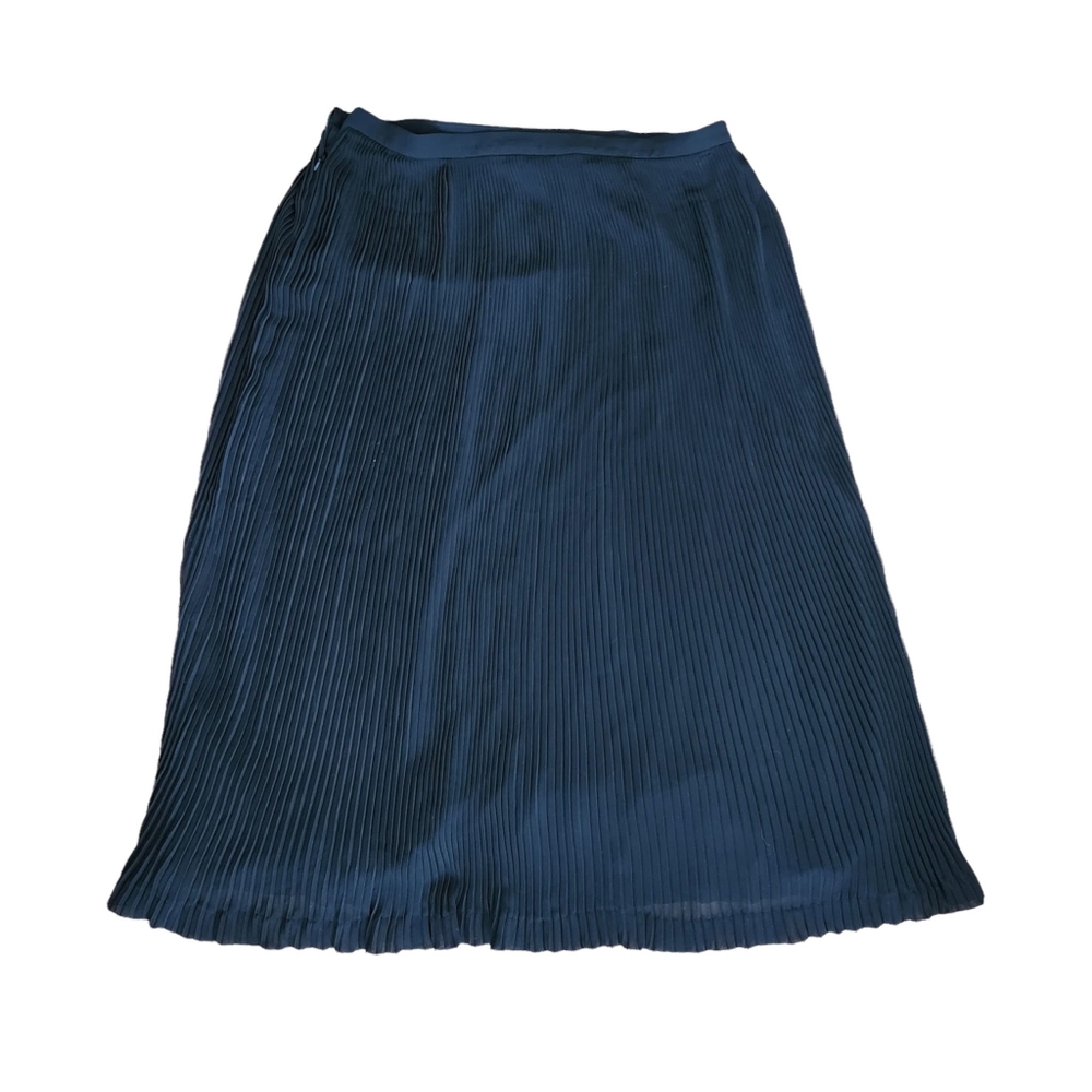 Talbots Black Pleated Maxi Skirt Size 12 - Picture 7 of 10